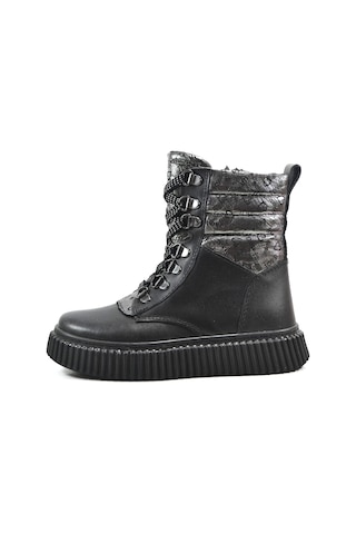 Onlo Ayakkabı OP.7616 Deri Siyah Fermuarlı Kız Çocuk Postal Bot Siyah