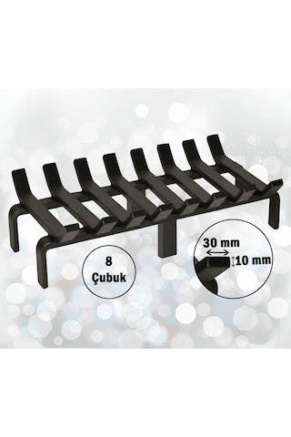 Aktepe Group 48 Cm X 32 Cm 8 Çubuklu Ekstra Şömine Izgarası Dar Gözlü Izgara