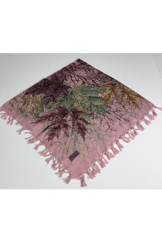 Beyce Cotton Sökme Boncuklu Desenli Tülbent 06439 Pembe