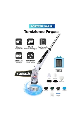Portatif Şarjlı Temizleme Fırçası Çok Renkli