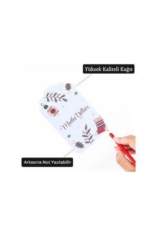 Yılbaşı Mutlu Yıllar Yazılı Hediye Etiketi, Çorap Temalı Paketlem