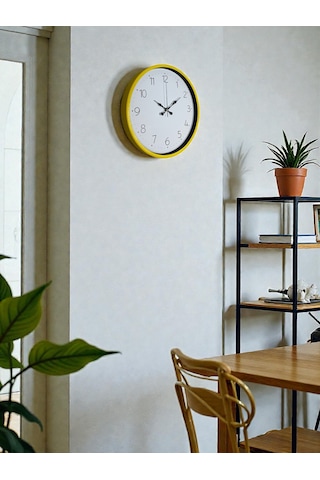 36 Cm Standart Sarı Duvar Saati Renkli 10993288
