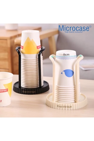 Microcase Masaüstü Kağıt Bardak Tutucu Düzenleyici - Al5308 1 Adet Bej