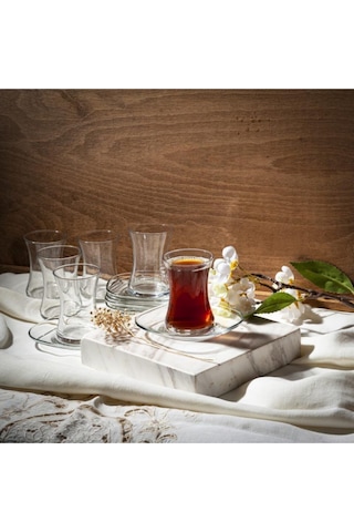 Lav Nez Çay Bardak - 12 Li Çay Bardağı Şeffaf