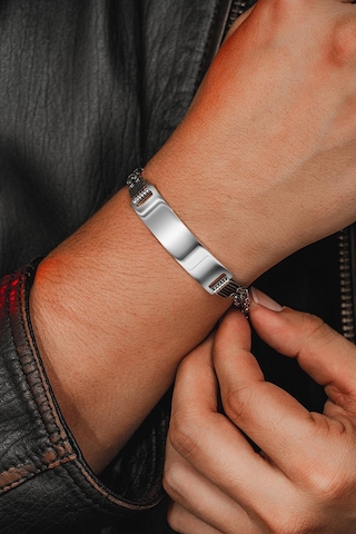 Erkek Gümüş Bileklik - İsim Yazılan 2.8 Mm Çift Kral Zincir Erkek Bileklik