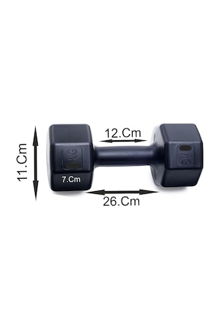 Besinistanbul 3 Kg Dambıl X 2 Adet 6 Kg Siyah
