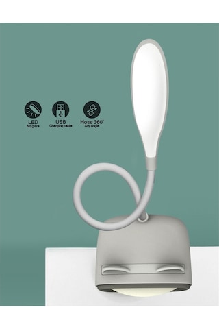 Tv Tasarımlı 2 Kademeli Şarjlı Masa Lambası Gri