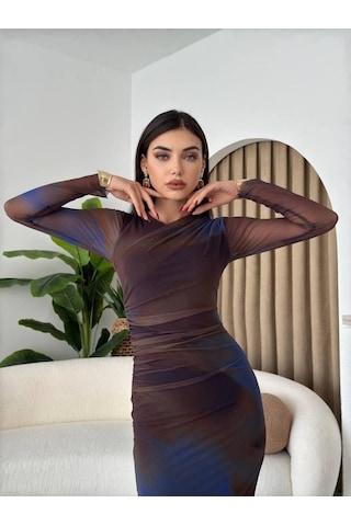 S-pazarım Flet Tül Elbise Çok Renkli