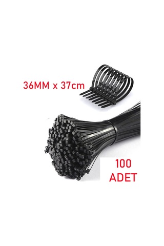 Kablo Bağı Plastik Cırt Kelepçe Siyah 3.6x370 mm 37 cm 100 Adet