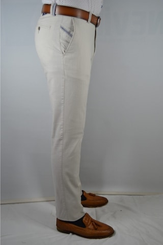 Yan Cebi Garnili Keten Görünümlü Pamuk Pantolon Taş