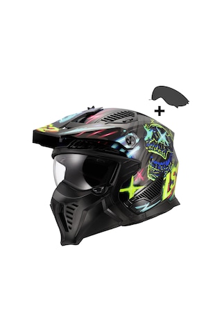 Ls2 Drıfter Rayz Siyah-mavi Kask Siyah