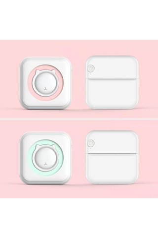 Yunboo Yeşil Mini Isı Yazıcı, 57mm 203dpi, Bluetooth/usb, 1000mah Pil, 6 Isı Kağıdı +5 Yapışkan +3 Renkli Kağıt, Not/resim/yazı Yazdırma