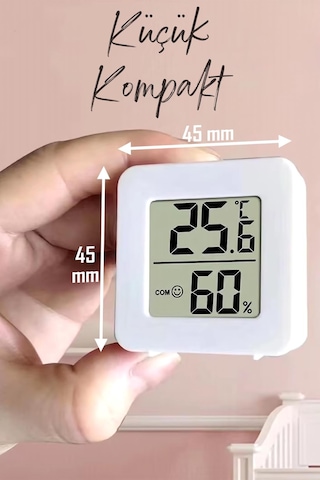 Mini Sıcaklık Nem Ölçer Lcd Ekranlı Oda Termometre Duvara Takılabilen Masaüstü Isı Göstergesi