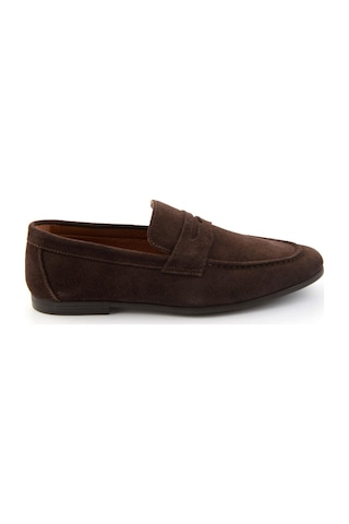 Kahve Hakiki Deri Erkek Loafer Ayakkabı E01594456402 Kahve