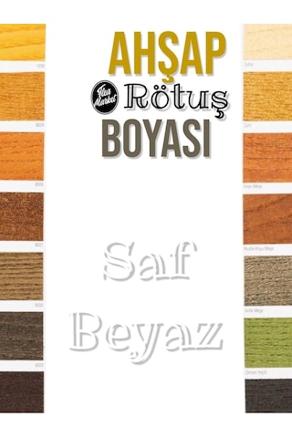 Flea Market Ahşap Rötuş Boyası - Saf Beyaz - 25ml, Fırçalı Cam Şişede Mobilya Masa Sandalye Sehpa Çizik Onarı