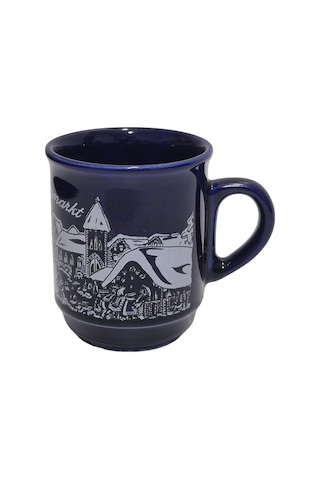 Vintage Nürnberg Christkindlesmarkt Tasarımlı Porselen Kupa 9,5cm 007 Çok Renkli