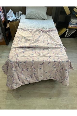 Çiçek Desenli Pembe Ve Mavi Tek Kişilik Nevresim Takımı