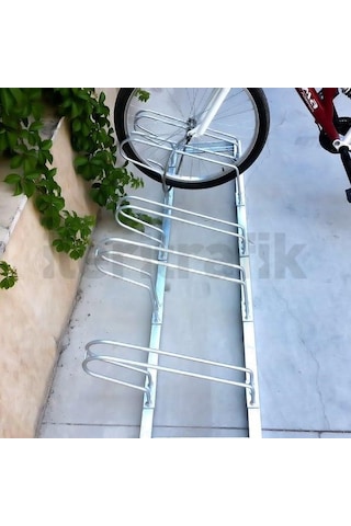 Bisiklet Park Yeri Beşli Galvaniz 40x175 Cm, Bisiklet Park Demiri-562 Çok Renkli