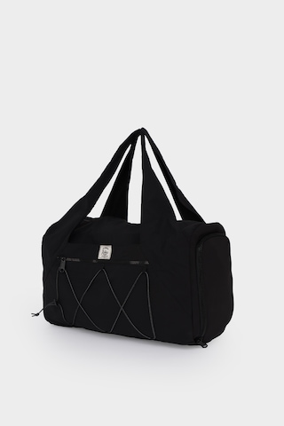 İcone Bag Kadın Spor Ve Yoga Çantası Çok Cepli, Ayakkabı Bölmeli, Lastik Detaylı, Fermuarlı Ön Cep Siyah