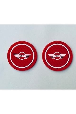 Mini Cooper Kırmızı Mını 72mm Bardak Altlığı Silikon Bardaklık Ko