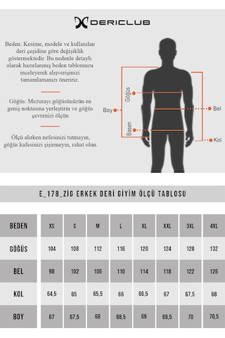 Dericlub E178 Gerçek Deri Erkek Mont Kestane Kestane