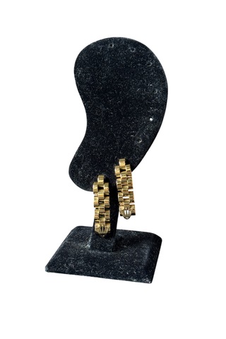 Gold Sallantılı Kral Tacı Çelik Küpe Altın