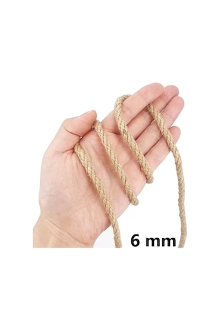 Jütburada Jüt Halat 6 Mm 50 Metre Hasır Dekor Süsleme İp