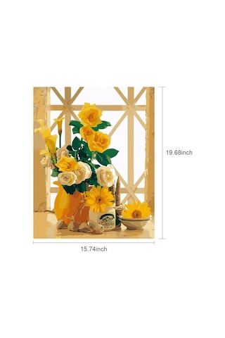 Novahub 16 X 20 İçin Kendin Yap Tuval Boyama Seti, Yetişkin-çocuk İçin El Sanatları, Ev Dekoru, Güzel Çiçek Deseni Çerçevesiz