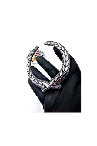 Etiketçilere Özel Cadillac Örgü Arma Gümüş Renk Plastik 10 Cm