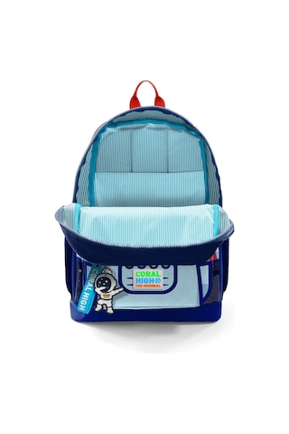Coral High Kids Saks Mavi Astronot Desenli Dört Bölmeli Okul Sırt Çantası 23724