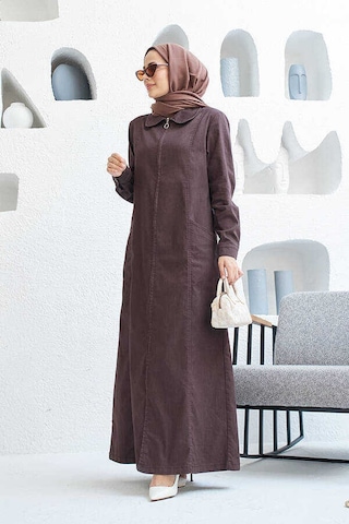 6463-battal Denim Ferace Kahve Kahve