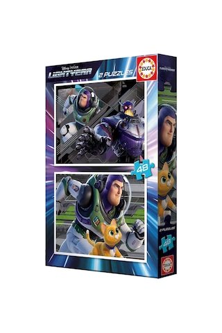 Educa 2x48 Parçalık İkili 4-6 Yaş Çocuk Puzzle - Disney Işıkyılı Lightyear - Erkek Çocuk 1 Adet
