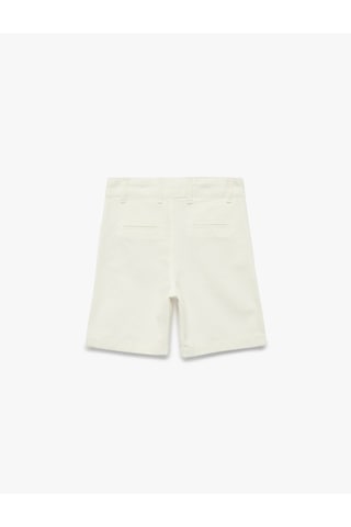 Koton Pamuklu Normal Bel Cepli Basic Bermuda Şort Beyaz 6skb40025tw