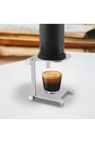 Trendooze Küçük Gümüş Renkli Katlanabilir Alüminyum Manuel Braketi Demleme El Aparatı Gümüş