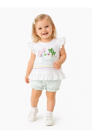 Haribo Bebek T-shirt Şort Takım Yeşil Kız