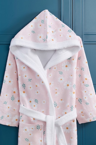 Daisy Dijital Baskılı Çocuk Bornozu Pudra