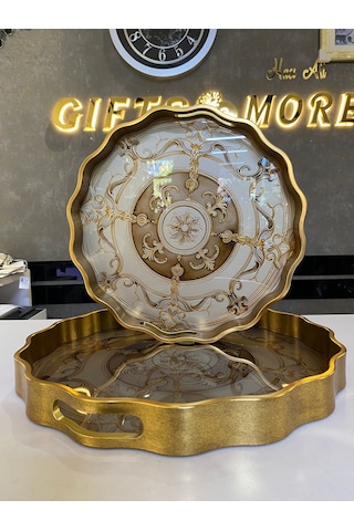 Yuvarlak Tepsi Kçk Gold