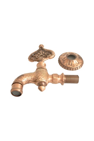 Fkn İkili Desenli Perlatörlü Antik Osmanlı Musluk Bronz