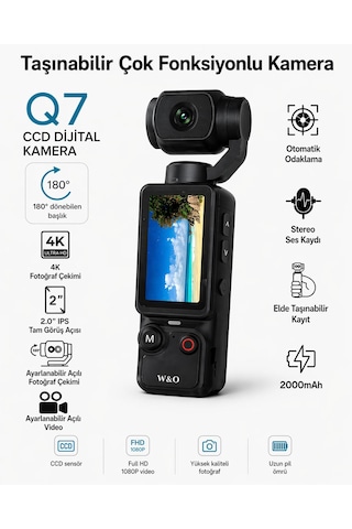 66mp Ccd Dijital Taşınabilir Çok Fonksiyonlu Kamera 4k 180 Derece Dönebilen Başlık Ses Kaydı 2.5k Video Çekimi Fotoğraf 16xzoom Webcam Özellikli