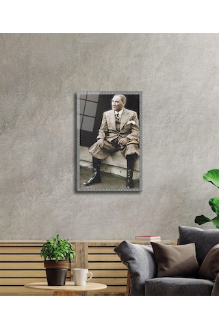 Atatürk Cam Tablo 4mm Dayanıklı Temperli Cam, Atatürk Glass Wall Art293