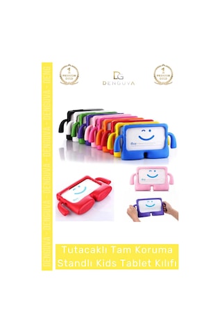 Tablettutucu Apple İpad 7 8 9 Nesil 10 2 Inç Yumuşak Dokulu Tutacaklı Darbe Tam Koruma Standlı Kids