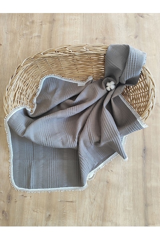 Kahve Pike Bebek Battaniyesi Doğal Organik Yaşam Örtüsü Çok Amaçlı Mevsimlik Yenidoğan 80x90 Cm Kahverengi