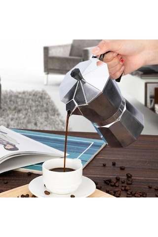 Chef Star Ocaküstü Moka Pot 3 Fincanlık Alüminyum Kahve Espresso Cezvesi 150 Ml