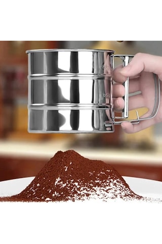 Paslanmaz Çelik Un Elek Bardak Tozu Elek Örgü Kek El Elemeli Şeker Örgü Elek Pişirme Elek Süzgeç Mutfak Gadget Gümüş