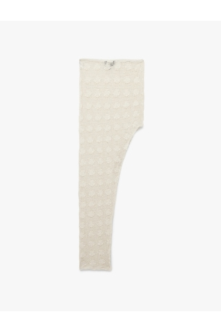 Koton Asimetrik Kesim Slim Fit Uzun Kroşe Plaj Eteği Ekru 6sak70002mk