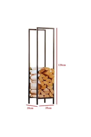 Lignum Dekoratif Metal Odunluk Şömine Odun Sehpası 120cm