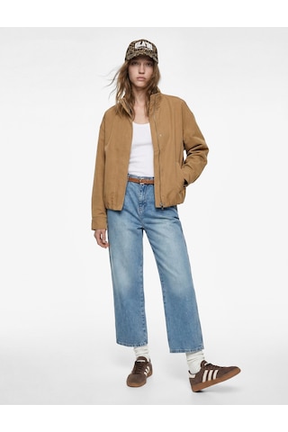 Koton Yüksek Bel Pamuklu Kemerli Kısa Geniş Paça Denim Pantolon - Wide Leg Jean Açık İndigo 6sal40096md