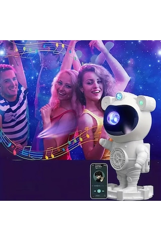 Akıllı Astronot Projeksiyon Gece Aydınlatma & Bluetooth Hoparlör Çok Renkli