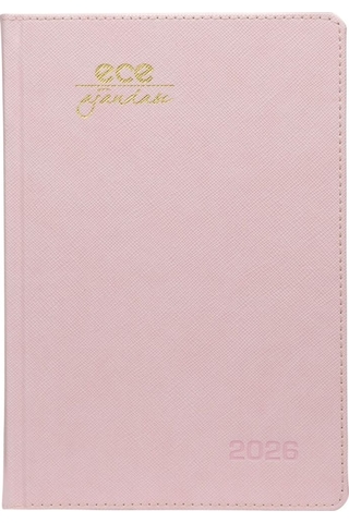 Ece Ajandası Datça 2026 Şeker Pembe - Günlük Kareli Sert Kapak 14x20 Pembe