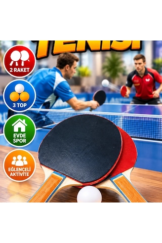 2 Raket 3 Toplu Masa Tenisi Seti Evde Spor Ve Eğlence